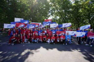 ГТОшники на параде. ГТОшники на параде.